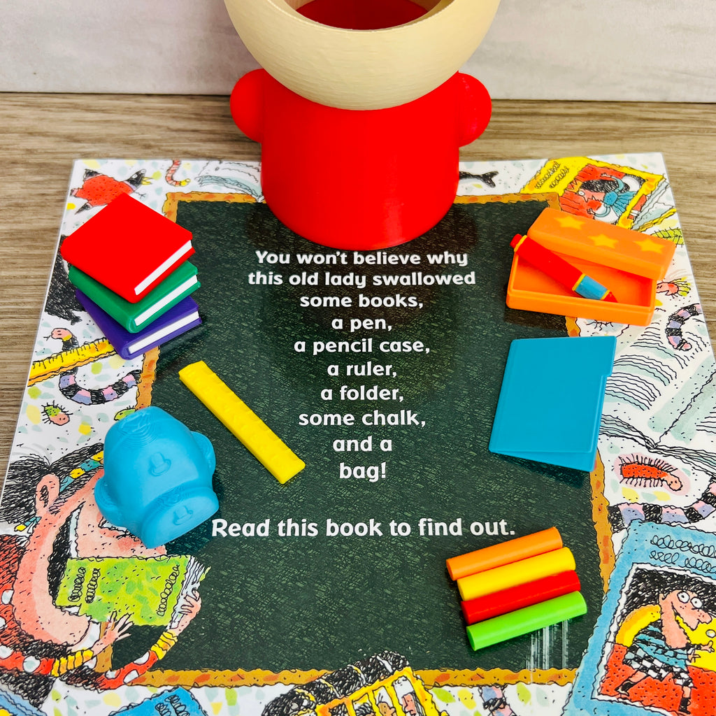 There Was An Old Lady Who Swallowed Some Books Read-Along Set (Back to School)
